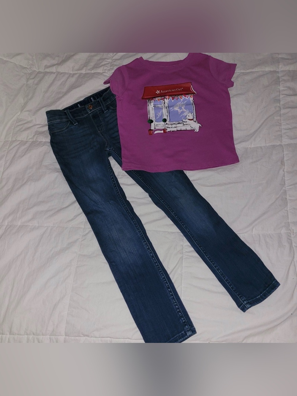 Girls Abercrombie Kids Jeans & American Girl Top 5/6 - Picture 2 of 12
